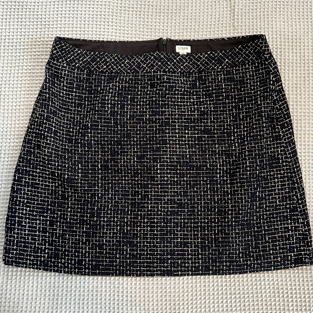 J.Crew Factory Black & Blue Tweed Mini Skirt